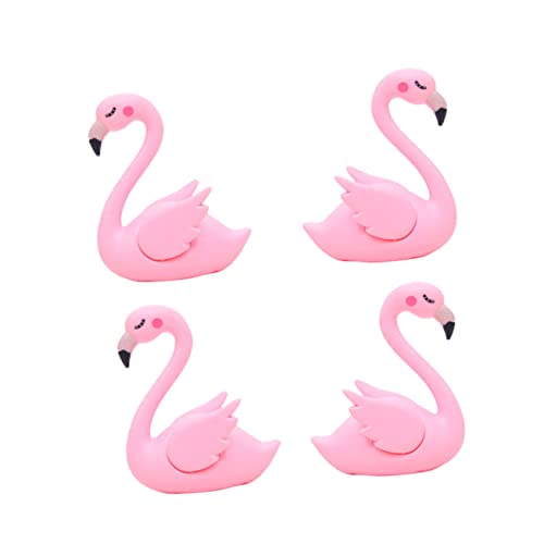 HONITANO 4 Stück Teiliges Flamingo dekor Kunststoff Flamingo Figur mit Ausgebreiteten Flügeln Vielseitige Tortendekoration und Auto accessoire Niedliche Tisch Wohnraumverzierung von HONITANO