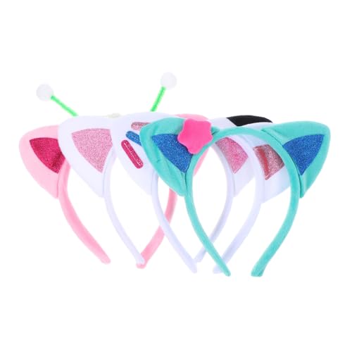 HONITANO 4 Stück Teiliges Katzenohren Stirnband Niedliche Party Haarreifen mit Weiß Rosa Grün und Muster für Cosplay Karneval Geburtstag Maskenball und Weihnachtsfeier HONITANO 4 Stück Teiliges Katzenohren Stirnband Niedliche Party Haarreifen mit Weiß Rosa Grün und Muster für Cosplay Karneval Geburtstag Maskenball und Weihnachtsfeier von HONITANO
