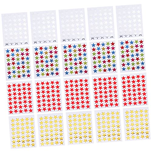 HONITANO 40 Blatt Sterne-Aufkleber Stickers for Sticker für stickbilder für schulsachen Belohnungsaufkleber für Schüler Selbstklebende kinderaufkleber Silberne Aufkleber von HONITANO