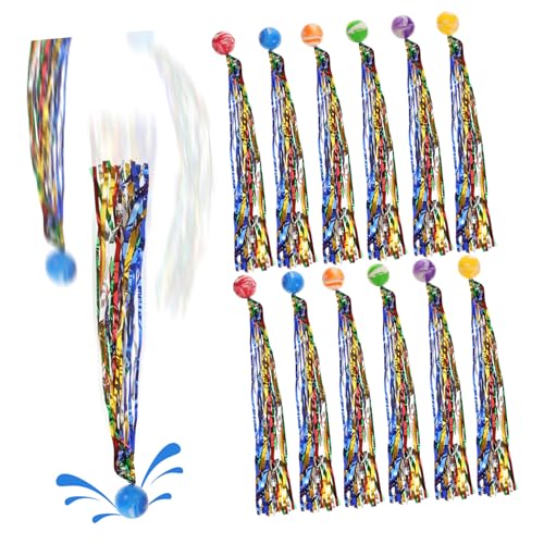 HONITANO 40 Stück Bouncy Balls mit Bunten Schweifen Spaßige Partygeschenke für Kindergeburtstage und Tombola Preise Perfektes Gartenspielzeug für Unendlichen Spielspaß von HONITANO