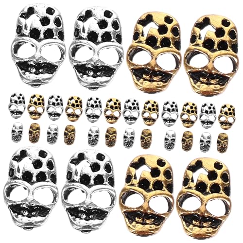 HONITANO 40Stücke Gothic Nagelanhänger Vintage Maniküre Dekoration für DIY Nageldesign Skelett Nail Charms für Halloween und Nail Art Vielseitig Einsetzbar für Verschiedene von HONITANO