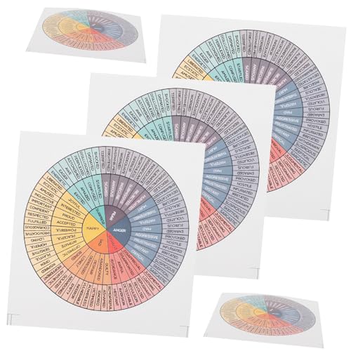 HONITANO 5 Stück Teiliges Emotion Wheel Sticker aus Papier Farbecht Ablösbar für Laptop Smartphone Tagebuch Kreative Gefühlsaufkleber als für Freunde von HONITANO