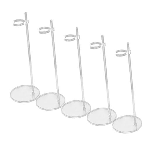 HONITANO 5 Stück Teiliges Verstellbares Puppenständer aus Transparentem Stabiler Runder Sockel Geeignet für Actionfiguren und Puppen Praktischer Doll Display Halter zur Sicheren von HONITANO