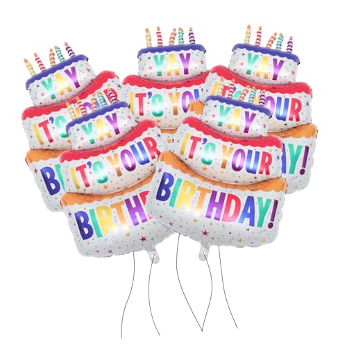 HONITANO 5 Stück Tortenfolienballons Ballon für Geburtstagsfeier stehend happy birthday folienballon Geburtstagsballon party luftballons Kuchen Luftballons Aluminiumfolie von HONITANO