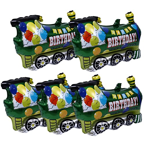 HONITANO 5 Stück Transportballon Partyzubehör Für Kindertransporte Rennwagen Thematisiert Party Geburtstag Kindergeburtstag Cartoon Ballon Auto Bunt Ballondekoration Aluminiumfolie von HONITANO