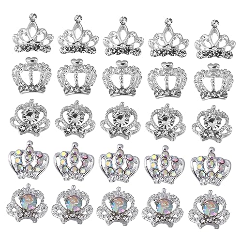 HONITANO 50 Stück Nagellegierungsbohrer nail decoration fingernägel aufkleber nail charm maniküre set nailing tool Krone Gold Nagel Charms Hochzeit deko Nagel Charme Maniküre Reiz von HONITANO