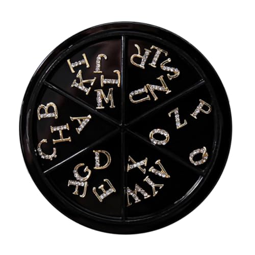 HONITANO 52 Stück Teiliges Nail Charms aus Legierung mit Strassbesetzten Buchstaben für DIY Nageldekorationen Langlebig und Sicher für Natürliche und Künstliche Nägel Maniküre accessoires von HONITANO