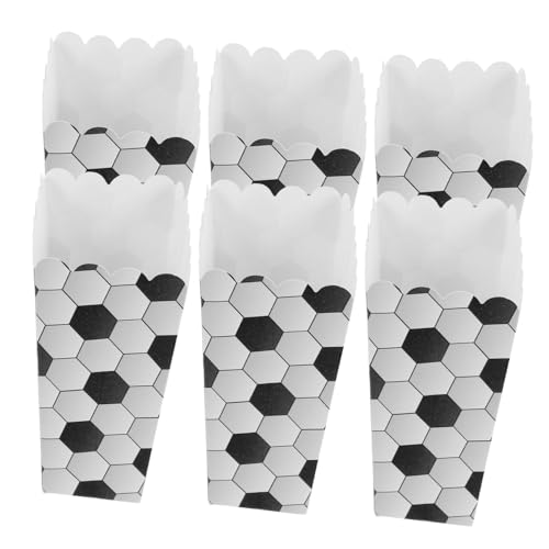 HONITANO 6 Stück Fußball Popcorn Boxen aus Papier Snackbehälter für Kindergeburtstag und Party Vielseitige Verpackung für Popcorn und Pommes Sichere und Stabile Partydeko Praktische von HONITANO