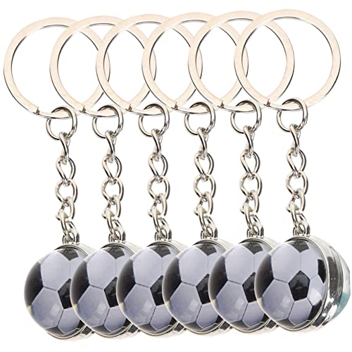 HONITANO 6 Stück Fußball-Schlüsselanhänger Gefälligkeiten für Sportpartys Fußballpfeife für fußballer fußball geschenkideen Schlüsselanhänger auto schlüsselanhänger Glas von HONITANO