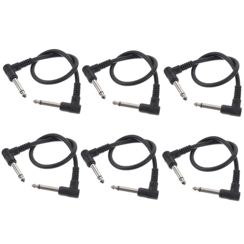 HONITANO 6 Stück Gitarreneffektkabel Langlebige und Praktische Verbindung für Gitarre Bass und Keyboards Flaches Design für Einfache Lagerung und Geräuschschutz von HONITANO