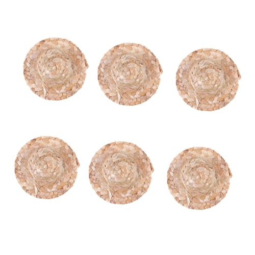 HONITANO 6 Stück Handgefertigte Mini Strohhüte Krempe Geflochtene Puppenhüte für DIY Bastelbedarf Puppenzubehör für Puppenhaus Dekoration HONITANO 6 Stück Handgefertigte Mini Strohhüte Krempe Geflochtene Puppenhüte für DIY Bastelbedarf Puppenzubehör für Puppenhaus Dekoration von HONITANO