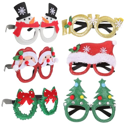 HONITANO 6 Stück Kind Weihnachtsbrille prop Brillen für die Weihnachtsfeier Ornamente Dekorationen rahmen weihnachtsgläser christmas glasses weihnachtsfeier liefert Brillengestell Plastik HONITANO 6 Stück Kind Weihnachtsbrille prop Brillen für die Weihnachtsfeier Ornamente Dekorationen rahmen weihnachtsgläser christmas glasses weihnachtsfeier liefert Brillengestell Plastik von HONITANO