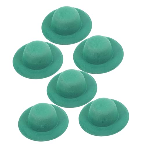 HONITANO 6 Stück Mini-cowboyhut Kleine Hüte Miniaturhut Miniatur-hutdekoration Mini-hüte Puppenhut- Puppenhutzubehör Mini-Hut Minihüte Für Partys Kleiner Cowgirlhut Green Stoff von HONITANO
