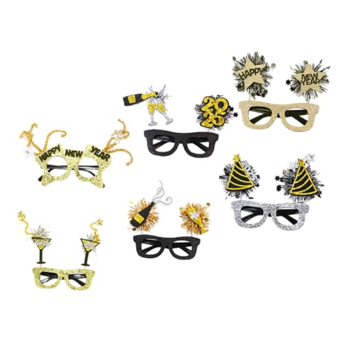 HONITANO 6 Stück Neujahrsbrille Silvester-Party-Brille Neujahrsfeierbrille Jahre Gläser Foto-Requisiten Für Das Neue Jahr Spaß Erwachsene Neujahrsdekorationen 2025 Lustig Brillen Plastik HONITANO 6 Stück Neujahrsbrille Silvester-Party-Brille Neujahrsfeierbrille Jahre Gläser Foto-Requisiten Für Das Neue Jahr Spaß Erwachsene Neujahrsdekorationen 2025 Lustig Brillen Plastik von HONITANO