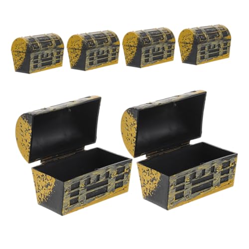 HONITANO 6 Stück Puppenhausminiaturen Schweinchen Miniatur-Schatzkiste Schwimmbad Wohnkultur Leinen piraten dekoration Ornament Puppenmöbel Mini- -Aufbewahrungskorb Abs Golden von HONITANO