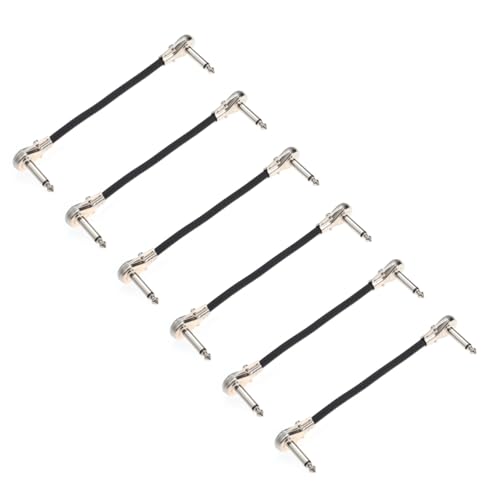 HONITANO 6 Stück Teiliges Flaches Instrument Patchkabel mit Rechtwinkelsteckern Bass und Gitarrekompatibel Doppelt Geschirmt mit Kupfer Rauscharm Robustes PVC Material für Effektpedale und HONITANO 6 Stück Teiliges Flaches Instrument Patchkabel mit Rechtwinkelsteckern Bass und Gitarrekompatibel Doppelt Geschirmt mit Kupfer Rauscharm Robustes PVC Material für Effektpedale und von HONITANO