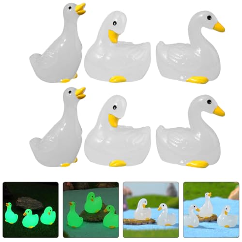 HONITANO 6 Stück Teiliges Miniatur Resin Enten Figuren Nachtleuchtend Niedlich Cartoon Micro Landschaft Deko Ornament für Garten Tischdekoration HONITANO 6 Stück Teiliges Miniatur Resin Enten Figuren Nachtleuchtend Niedlich Cartoon Micro Landschaft Deko Ornament für Garten Tischdekoration von HONITANO