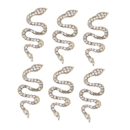 HONITANO 6 Stück Teiliges Nail Art Charms Schlangenform Goldfarben DIY Nagel Schmuck Strasssteine Nagelzubehör für Kreative Maniküre Natürliche und Künstliche Nägel HONITANO 6 Stück Teiliges Nail Art Charms Schlangenform Goldfarben DIY Nagel Schmuck Strasssteine Nagelzubehör für Kreative Maniküre Natürliche und Künstliche Nägel von HONITANO