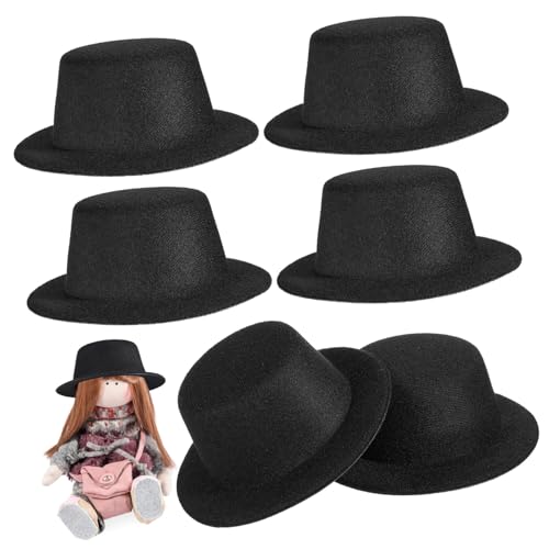 HONITANO 6 Stück Teiliges Schwarzer Puppenhüte aus Stoff DIY für Schneemann und Clown Dekoration Handgefertigte Puppenzubehör für Festliche Bastelprojekte und Puppenkleidung HONITANO 6 Stück Teiliges Schwarzer Puppenhüte aus Stoff DIY für Schneemann und Clown Dekoration Handgefertigte Puppenzubehör für Festliche Bastelprojekte und Puppenkleidung von HONITANO
