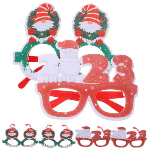 HONITANO 6 Stück kinderferngläser faschingsbrille weihnachtsgläser weihnachtsfeier versorgung Brillenfassungen Gold schnapsgläser Party-Brillengestell Weihnachtsbrille prop Plastik von HONITANO