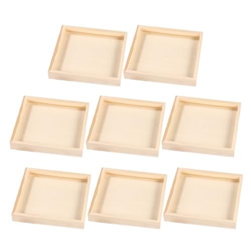 HONITANO 8 Stück Teiliges Holztablett für Puzzles Tragbarer Puzzle Organizer aus Unbehandeltem Holz Fördert Räumliche Vorstellungskraft für Familienzeit von HONITANO
