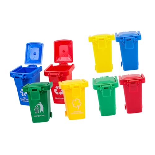 HONITANO 8 Stück Teiliges Mini mülleimer Deckel und Schiebemechanismus Kompakt und Leicht Haushaltsabfallbehälter für Schreibtisch und Desktop Praktischer Organizer für Büro und von HONITANO