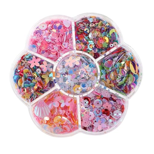 HONITANO Bunte Lose Pailletten für DIY Bastelbedarf Irisierende Flache Pailletten in Muschelform Langlebige Bastelverzierung für Nähen Nageldesign Kleidung und Kreative Handarbeiten HONITANO Bunte Lose Pailletten für DIY Bastelbedarf Irisierende Flache Pailletten in Muschelform Langlebige Bastelverzierung für Nähen Nageldesign Kleidung und Kreative Handarbeiten von HONITANO