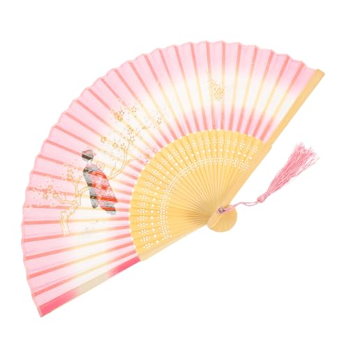 HONITANO Eleganter Faltfächer aus und Seide Chinesischer Handfächer mit Quaste als Tanz und Fotorequisite für Hochzeiten und Partys HONITANO Eleganter Faltfächer aus und Seide Chinesischer Handfächer mit Quaste als Tanz und Fotorequisite für Hochzeiten und Partys von HONITANO