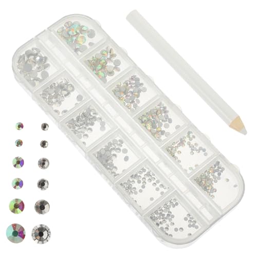 HONITANO Fach Nail Art Strasssteine mit Flachen Ab Glassteinen und Punktierstift Vielseitige Nageldekoration für DIY Maniküre Gesicht und Bastelverzierung HONITANO Fach Nail Art Strasssteine mit Flachen Ab Glassteinen und Punktierstift Vielseitige Nageldekoration für DIY Maniküre Gesicht und Bastelverzierung von HONITANO
