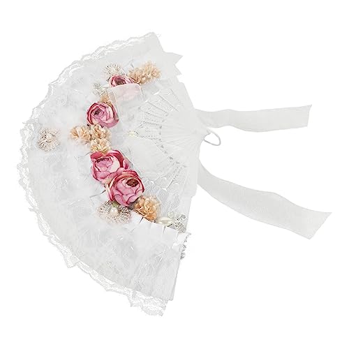 HONITANO Faltbarer Spitzenfächer für Hochzeiten Handgefertigter Brautfächer als Fotorequisite und Sommeraccessoire für Brautjungfern und Hochzeitsdekoration HONITANO Faltbarer Spitzenfächer für Hochzeiten Handgefertigter Brautfächer als Fotorequisite und Sommeraccessoire für Brautjungfern und Hochzeitsdekoration von HONITANO