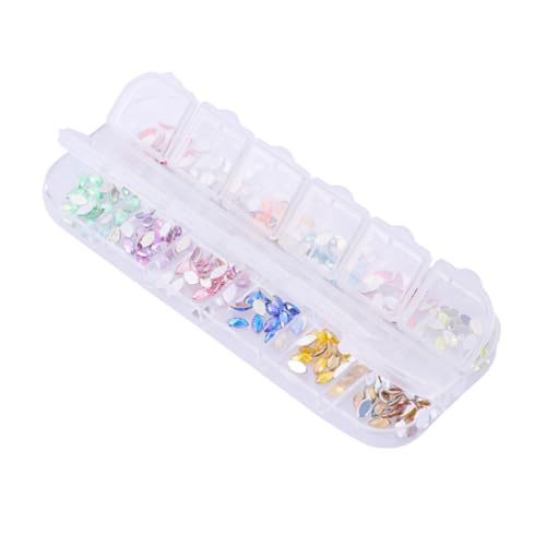 HONITANO Farben Nageldesign Strasssteine Glänzend Flach Rückseite Nagel Schmuck mit Aufbewahrungsbox Acrylbox Vielseitig für Nail Art Maniküre und DIY Dekorationen von HONITANO