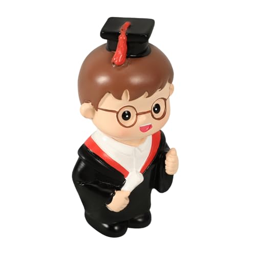 HONITANO Graduation Cake Decoration Resin Figurine Stabile Tortendeko für Abschlussfeier Abschlusskuchen Verzierung Party Deko für Abi und Uni Hochwertiger Kuchenaufsatz von HONITANO