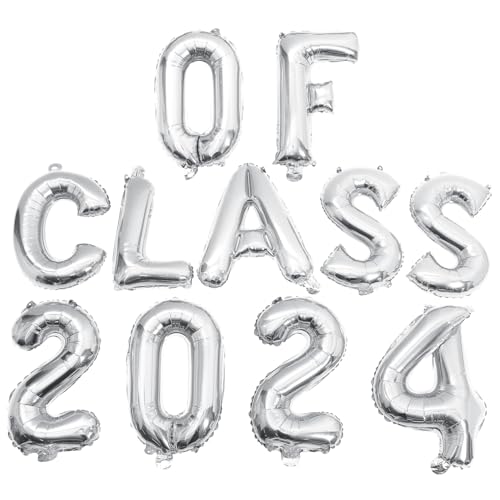 HONITANO Graduation Party Ballon Set Aluminium Folienballons Silber Wiederverwendbar Leicht Hängend Für Klassenzimmer Fenster Tür Dekoration Abschlussfeier von HONITANO