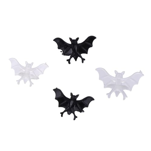 HONITANO Halloween Fledermaus Ringe aus Kunststoff Leuchtende Finger Ringe mit Gruseliger Fledermausform Fluoreszierende Party Deko für Indoor und Outdoor Kostümparty von HONITANO