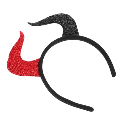 HONITANO Halloween Teufelshörner Haarreif Rot-schwarz Rutschfester Teufelshorn Kopfschmuck für Damen Herren Stylisches Party-accessoire für Halloween Cosplay und Mottopartys HONITANO Halloween Teufelshörner Haarreif Rot-schwarz Rutschfester Teufelshorn Kopfschmuck für Damen Herren Stylisches Party-accessoire für Halloween Cosplay und Mottopartys von HONITANO