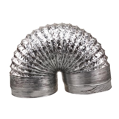 HONITANO Hochtemperaturbeständiger Aluminiumfolien Abluftschlauch Flexibles Ventilationsrohr für Hvac Küchen Badezimmer und Gewächshäuser Silber von HONITANO