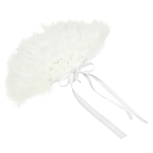 HONITANO Hochzeitsfächer mit Federn und Blumen Dekoration Faltbarer Dekorativer Fächer für Brautpartys Fotorequisiten für Hochzeiten und Aufführungen Hochwertiger Plüschfächer für HONITANO Hochzeitsfächer mit Federn und Blumen Dekoration Faltbarer Dekorativer Fächer für Brautpartys Fotorequisiten für Hochzeiten und Aufführungen Hochwertiger Plüschfächer für von HONITANO