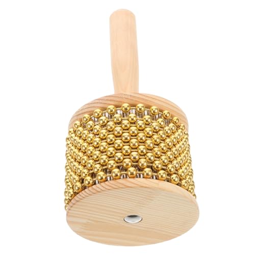 HONITANO Holzgriff Cabasa-Instrument Mit Metallperlen Kleine Cabasa-Percussion Für Rhythmusstäbe Tragbares Afrikanisches Musikinstrument Als Shaker Für Anfänger Und Erwachsene von HONITANO