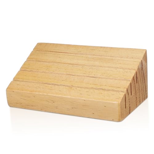 HONITANO Kartenständer aus Holz Spielkartenhalter mit Fächern rutschfeste Unterlage Schlitzkonstruktion für Sicheren Halt Rustikales Design für Kartenspiele Zuhause von HONITANO