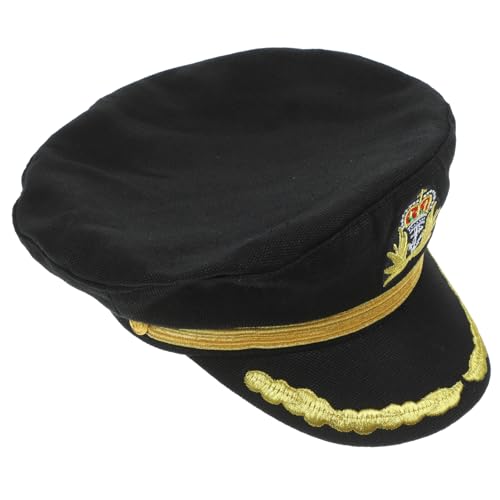 HONITANO Matrosenmütze aus Baumwolle mit Feiner Stickerei Leichte Kapitänsmütze für Cosplay Segel Themenpartys Vielseitig Einsetzbar als Party Kostümzubehör von HONITANO