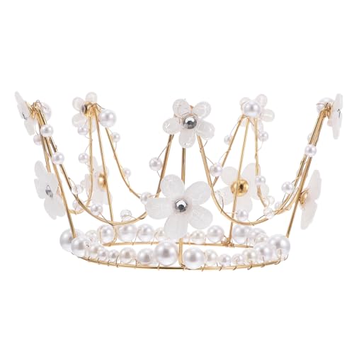 HONITANO Perlenkronen Tortendeko Cake Topper Party Geburtstagskuchen Dekoration Elegante Braut Haarschmuck Kuchenaufsatz von HONITANO