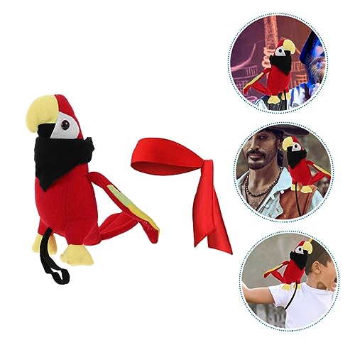 HONITANO Piratenpapagei Schulterplüsch Teiliges mit Schwarzem Halstuch und Bandana Leichtes Piratenkostüm Zubehör für Damen und Herren Halloween Karneval Cosplay HONITANO Piratenpapagei Schulterplüsch Teiliges mit Schwarzem Halstuch und Bandana Leichtes Piratenkostüm Zubehör für Damen und Herren Halloween Karneval Cosplay von HONITANO