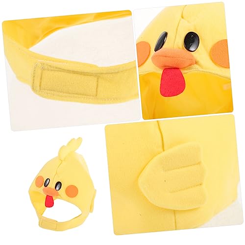 HONITANO Plüsch Küken Maske Hut Weiches Tier Kostüm Accessoire für Bequemes Gelbes Kuscheltier Hauptteil für Fotorequisiten Rollenspiel Karneval und Kostümparty von HONITANO