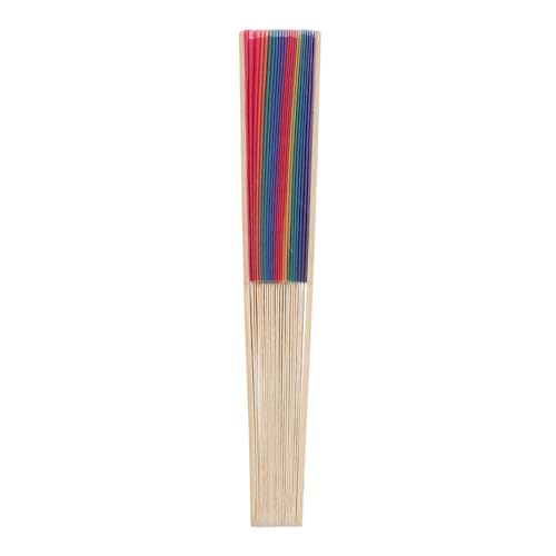 HONITANO Regenbogen Faltfächer Bambusgriff Bunter Tragbarer Handfächer für Lgbtq Pride Party Hochzeit Geburtstagsdeko Vielseitiger Leichter von HONITANO