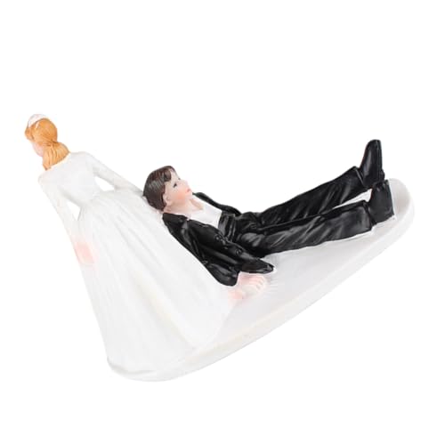 HONITANO Resin Hochzeitstortenaufsatz Fliehender Bräutigam Langlebige Robuste Hochzeitsfigur Brautpaar Dekoration für Hochzeitstorte besonders Verschleißfest Detailreich für Hochzeit von HONITANO