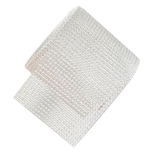 HONITANO Rhinestone Mesh Band Reihen Silber Glitzerndes Strass Dekoband für Hochzeitstorte Geburtstagstorte Bastelarbeiten und Festliche Tischdekoration von HONITANO