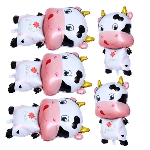 HONITANO Teiliges Aluminiumfolie Kuh Luftballon Cartoon Ox Partydeko für Geburtstag und Neujahr Langlebige Folienballons mit Metallischem Glanz Lustige Fotorequisiten für Familien und von HONITANO