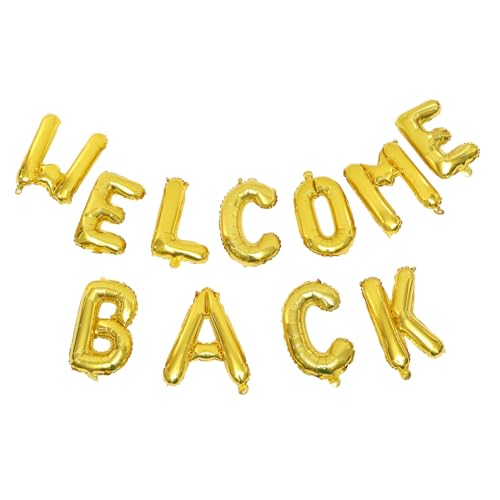 HONITANO Welcome Back Buchstaben Folienballon Gold Kreative Partydekoration für Schulanfang und Büro Wiederverwendbar für Familien und Fotokabine Zubehör HONITANO Welcome Back Buchstaben Folienballon Gold Kreative Partydekoration für Schulanfang und Büro Wiederverwendbar für Familien und Fotokabine Zubehör von HONITANO