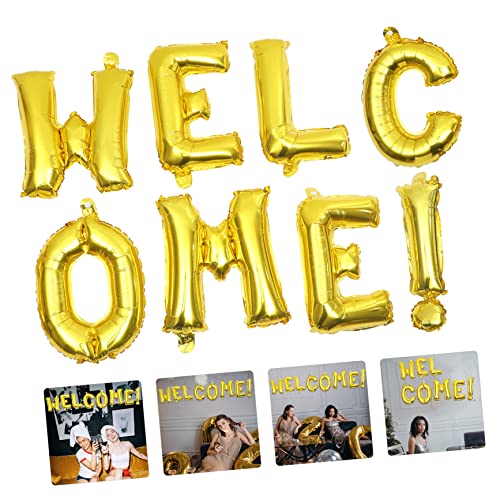 HONITANO Willkommens Party Folienballons Gold Buchstaben Deko für Schulstart Klassenzimmer Wand und Fenster Einfache Montage Vielseitig für Familienfest HONITANO Willkommens Party Folienballons Gold Buchstaben Deko für Schulstart Klassenzimmer Wand und Fenster Einfache Montage Vielseitig für Familienfest von HONITANO