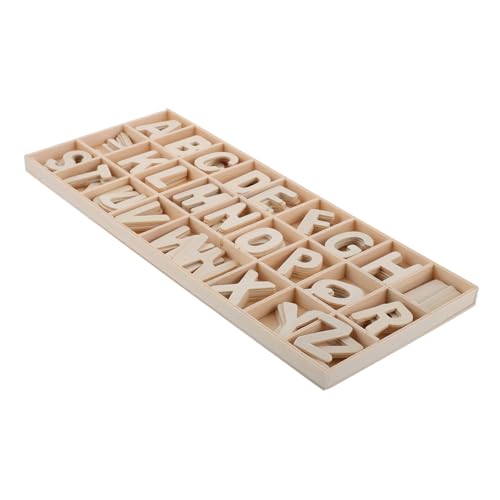 HONMEET 1 Satz Holzbuchstaben Mit Ablage Mini-holzbuchstaben Unbehandelte Holz Buchstaben Für Kinder Montessori Spielzeug Vorschule Heimschulbedarf von HONMEET